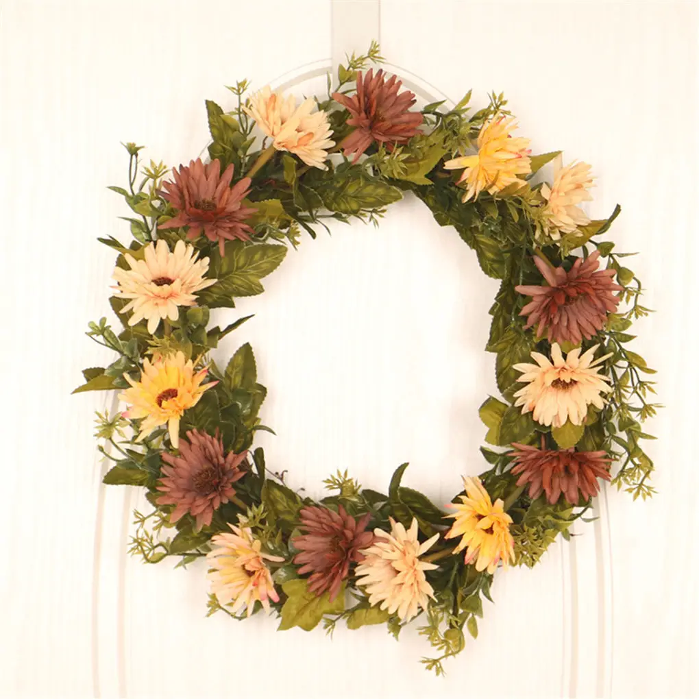 

Цветочный декор для передней двери, висячая Цветочная Гирлянда для дома и офиса, розово-красный, розовый