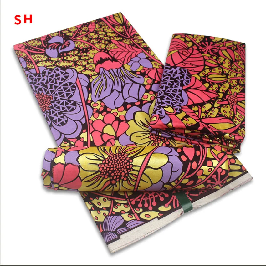 

New Arrival Nigerian Wax Printed Fabric African Abrasion-Resistant Cotton Fabric For Dress Fabric H210713