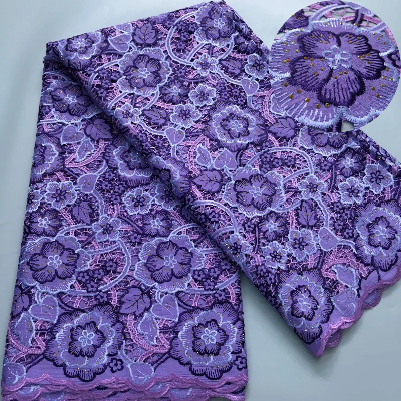 Африканская Кружевная Ткань 2024 Высокое Качество 5 Ярдов С Отверстиями