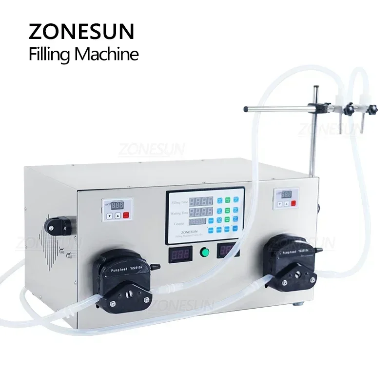 Фото ZONESUN ZS-YTPP2 Машина для розлива жидкостей с двойной головкой Перистальтический насос Бутылка Вода Сок Напиток Производственная линия по производству упаковки №5