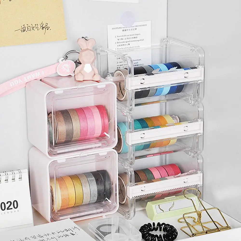 

Washi Dispensor Durable Journal Deck Tape Washi Transparent Tape Supplies Holder Cutter Storage Organizer Office