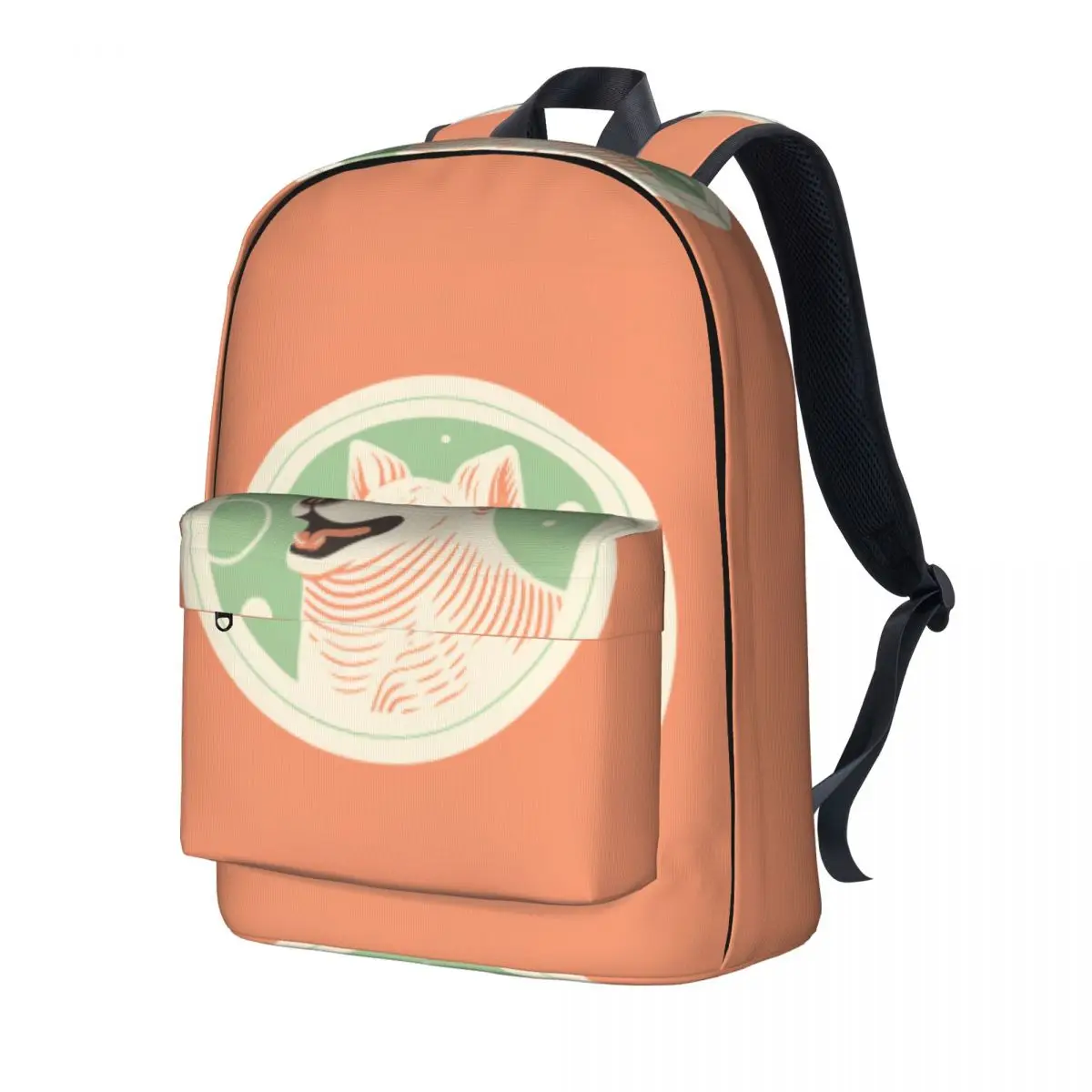 

Dog Backpack Simple Circle Minimalistic Daily Backpacks Student Casual School Bags Custom Durable Rucksack