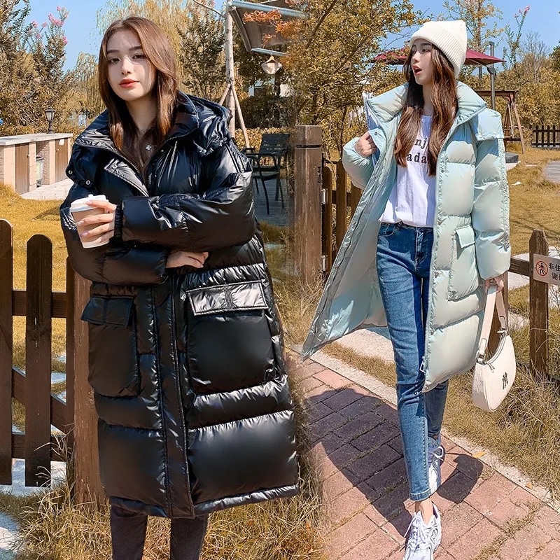 2022 Winter Down Jacket Women Hooded Coat Top Waterproof Wash-free Loose Long Style 90% White Duck Down Lightweight Warm Jackets