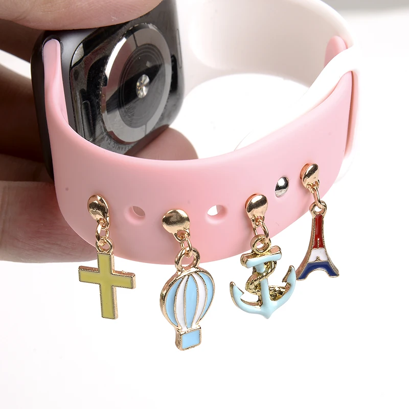 

NEW Simple Balloon Disney Strap Decoration Nails for Iwatch Silicone Bracelet for Apple Watch Band Charms Decorative Accessories