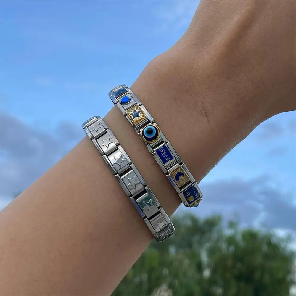 Semkeiyee Дизайнер Солнце Луна Звезда Глаз Очарование Синий Желтый Зеленый Fit 9 мм