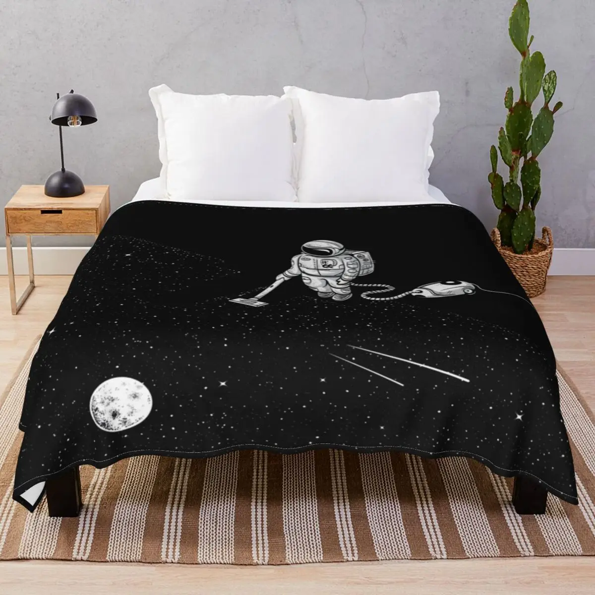 Space Cleaner Blankets Flannel All Season Comfortable Throw Blanket for Bedding Home Couch Travel Office