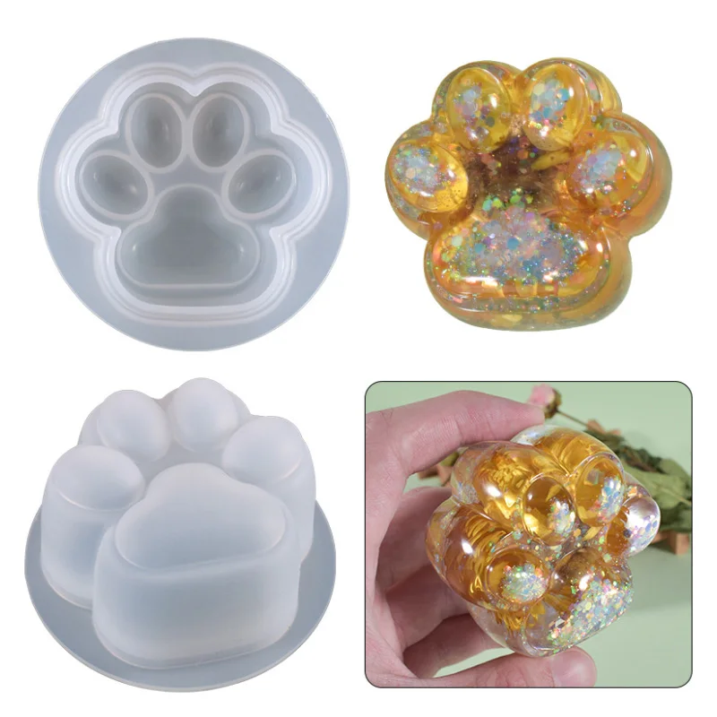 

1pcs Cute Cat Claw Pendant Silicone Mold DIY Casting Crafts Keychain Backpack Pendant Epoxy Resin Mold Jewelry Making Tools