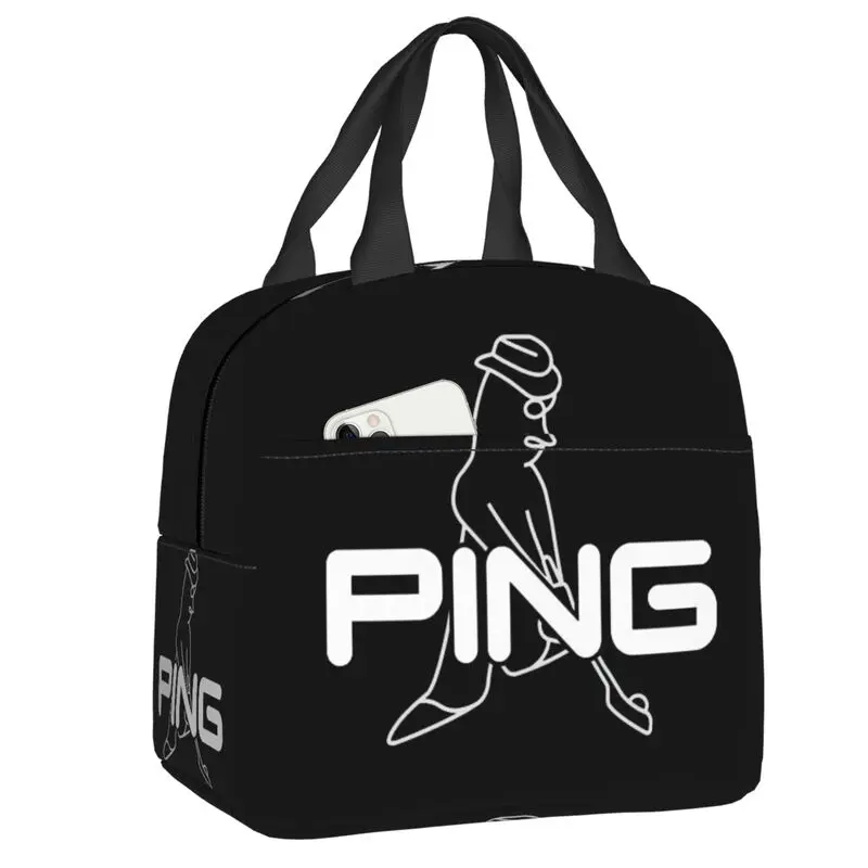 

Логотип гольф изолированный Ланч-бокс для женщин, многоразовый теплый охлаждающий термальный Ланч-бокс, детская школьная сумка-тоут