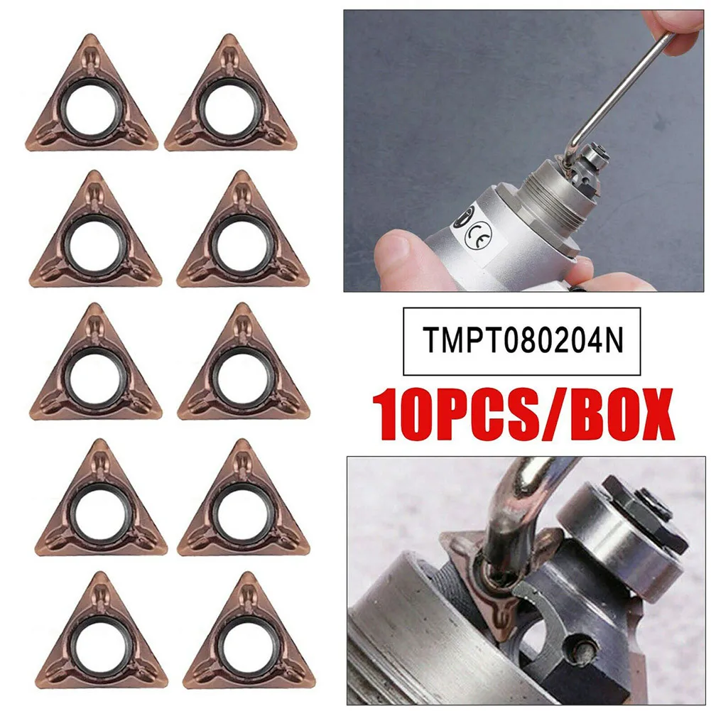 

10pcs/1 Box Blade Carbide Chamfering Machine For Pneumatic High Grip Part Precision TMPT080204N Turning Inserts