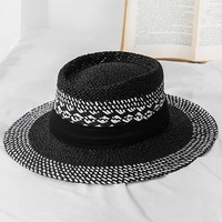 handmade straw beach hat for women summer hat girls panama caps concave flat sun protection visor hats wholesale chapeu feminino
