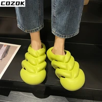 2022 summer fashion designer slippers women eva soft sole closed toe sandals female platform non slip beach slides shoes woman