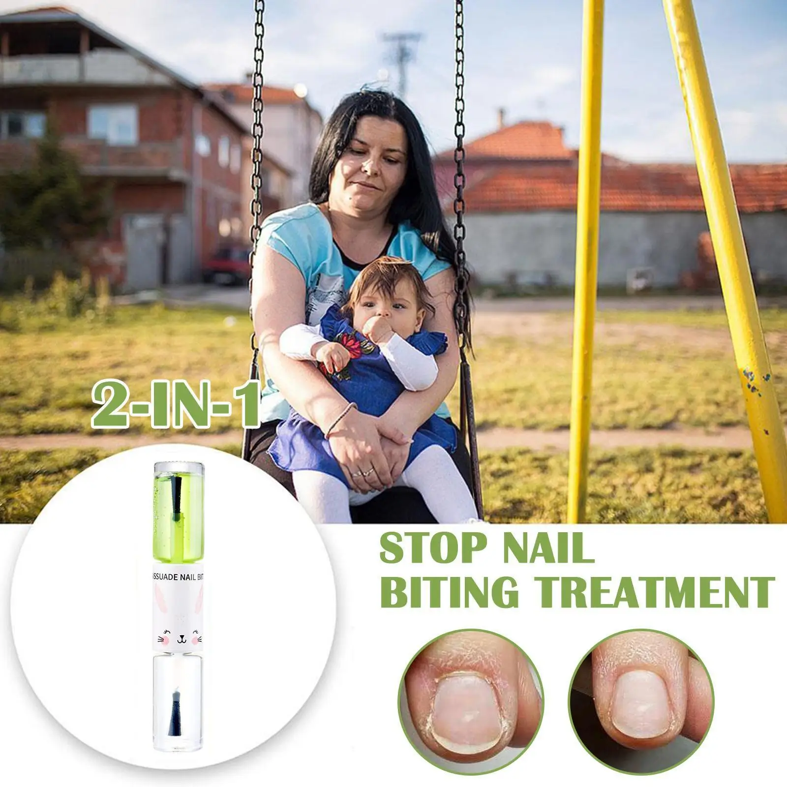 

2 In 1 Stop Nail Biting Treatment Nail Polish Bitter Cuticle Non-Toxic Oil Stop Sucking Thumb For Child Not Eating Fingerna S4N1