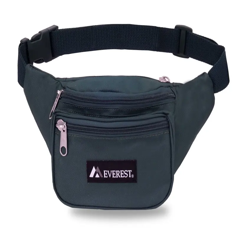 Everest Unisex Signature Waist Fanny Pack, Black