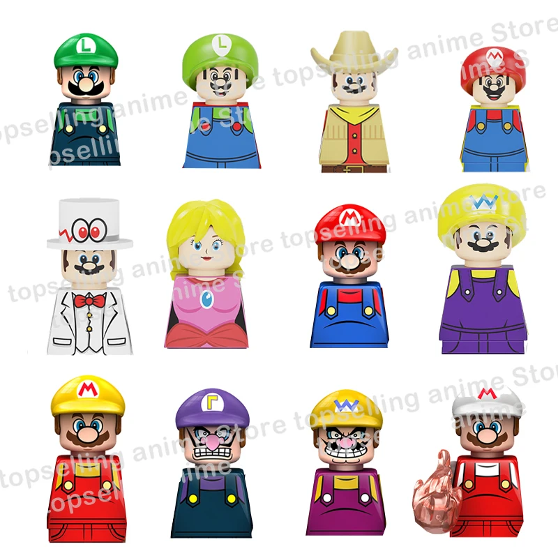 

Кубики игрушечные KDL 805 CY8001, кубики Super Mario Bros, миниатюрная экшн-фигурка Луиджи, игрушки для сборки, подарки для детей