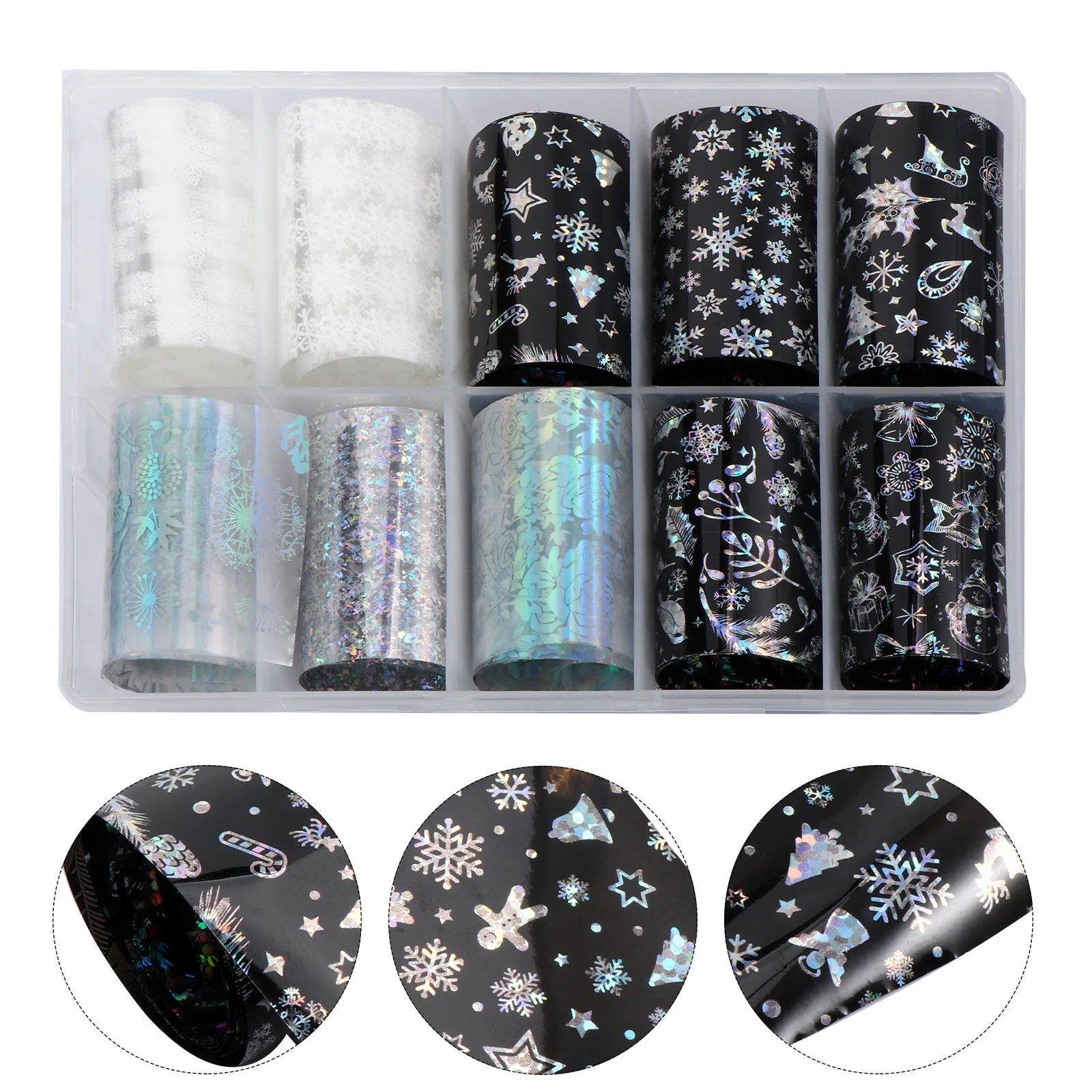

Nailstickers Christmas Decals Wrapsaccessories Winter Tips Transfer Snowflake Adhesive Self Supplies Manicure Decorations