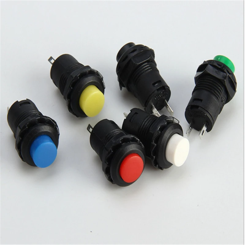 6 шт. самоблокирующиеся кнопочные переключатели DS228 DS428 12 мм выключаемый кнопочный переключатель 3A /125VAC 1.5A/250VAC DS-228