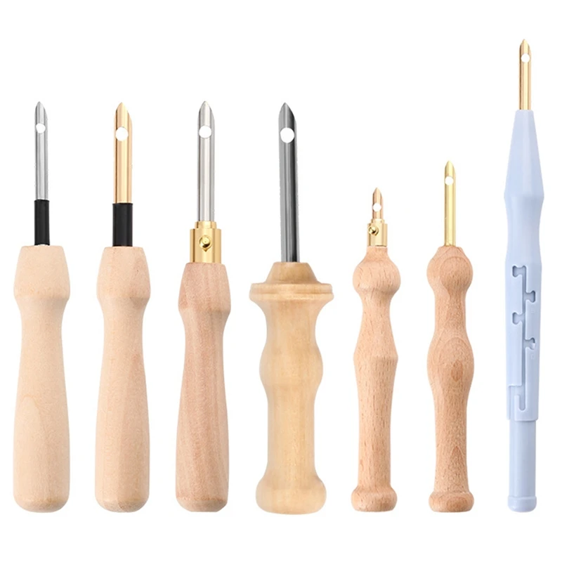 

Embroidery Punch Needle Wooden Handle Punch Needle Rug Hooking Tool Complete Set Embroidery Pen DIY Craft Embellishment