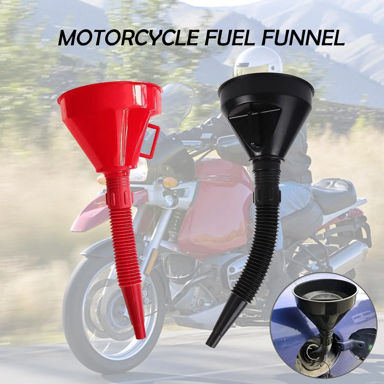 

Car Long Stem Funnel Gasoline Oil Fuel Filling Tool For Car Oil Gas And Fluids Auto Home Kitchen Function For All Car Oil A0x8