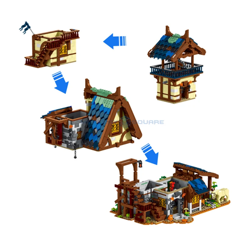 Модульная архитектурная башня строительные блоки MOC 50106 защитное наблюдение идеи