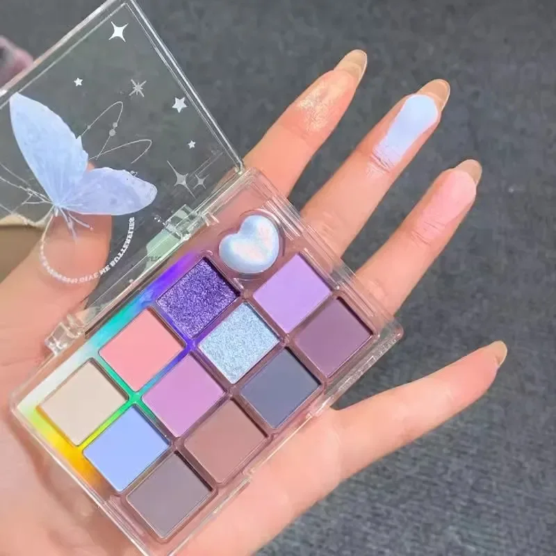 Фото JILLLEEN Cosmetics, 12 цветов, пластина для теней для век, серия «Цветок и бабочка», универсальный матовый жемчужный блеск, яркий стойкий макияж для глаз №2