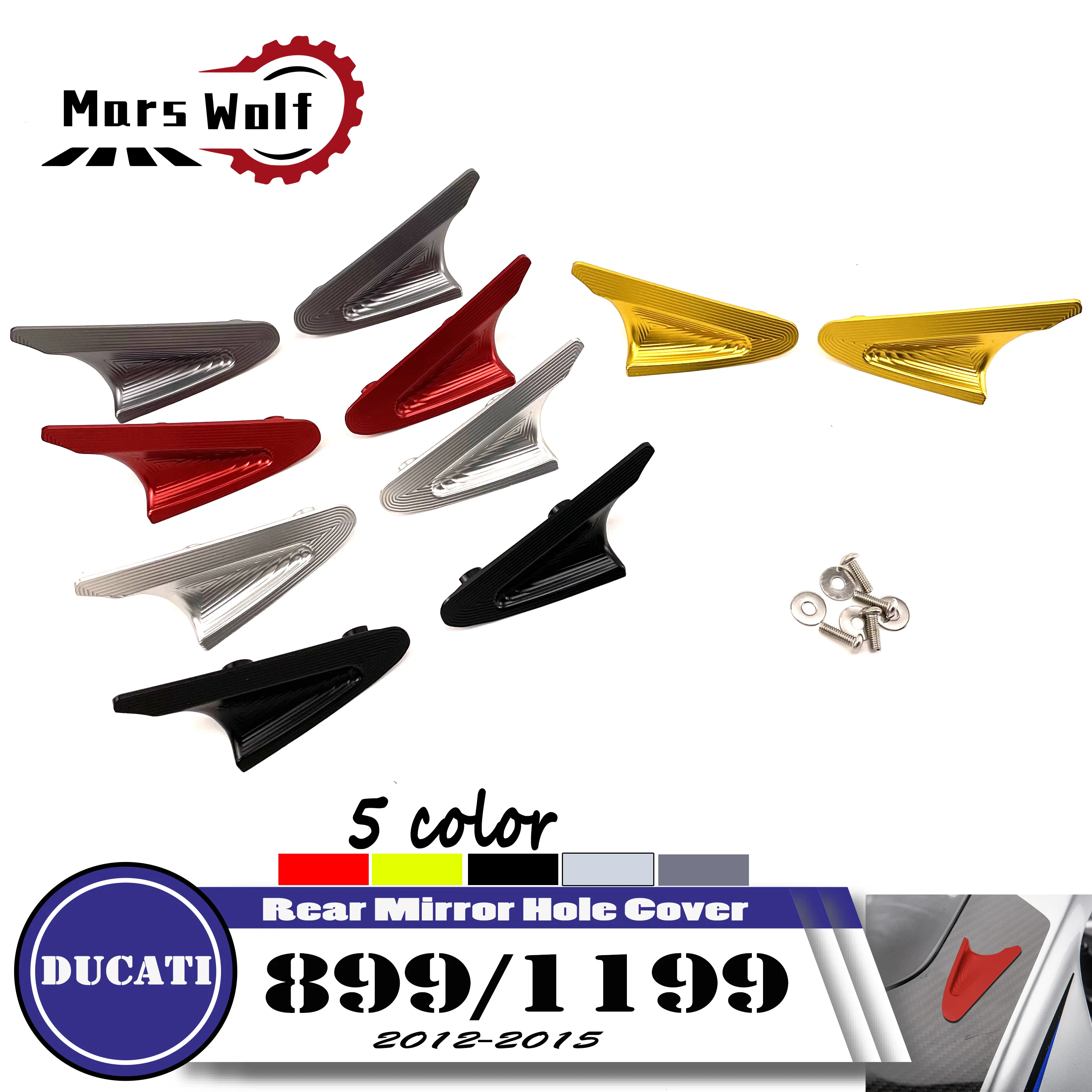 

For Ducati PANIGALE 899 PANIGALE 1199 Panigale 899/1199 Motorcycle Rear Mirror Hole Eliminators Cap Windscreen Mirror Cover