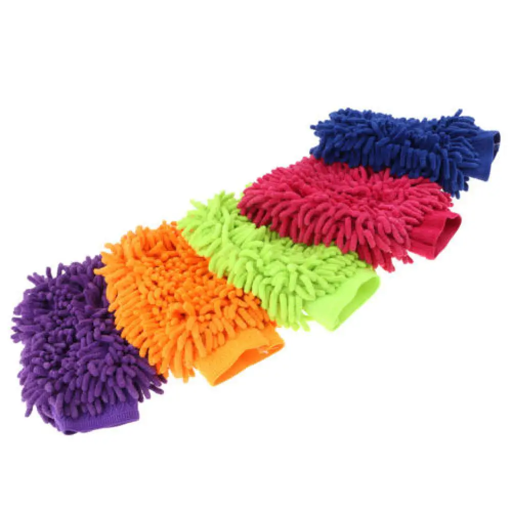 

Dropshipping!! Hot Sales Colorful Microfiber Chenille Auto Car Washing Glove Duster Cloth Cleaning Tool