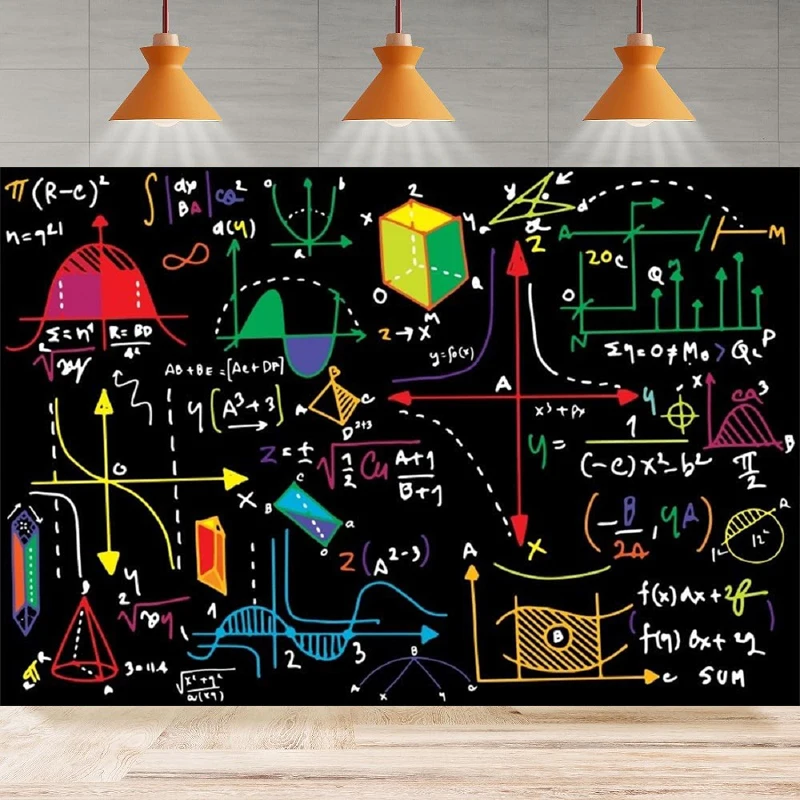 Фон для фотосъемки с изображением черной доски математическая формула учебного