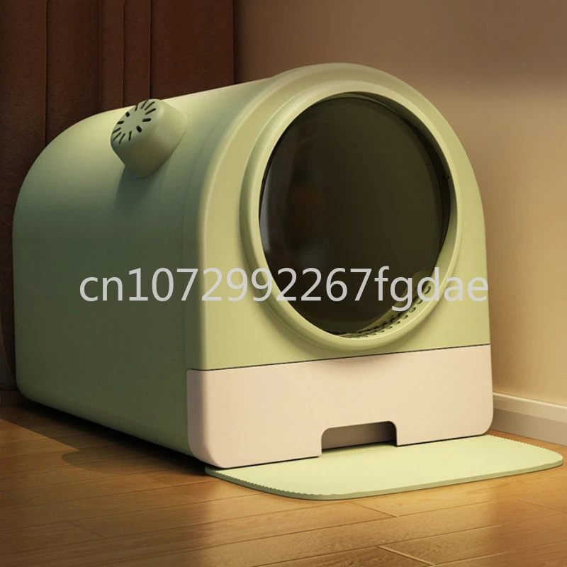 

Fully Enclosed Deodorant, Oversized Cat Sandbox, Anti Splash Cat Cleaning Bedpan