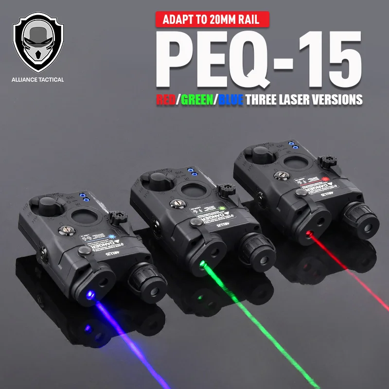 

Tactical Red Dot Green Blue IR Laser Sight PEQ-15 Laser Indicator LED Strobe Light DBAL-A2 NGAL Airsoft Scout Hunting Weapon