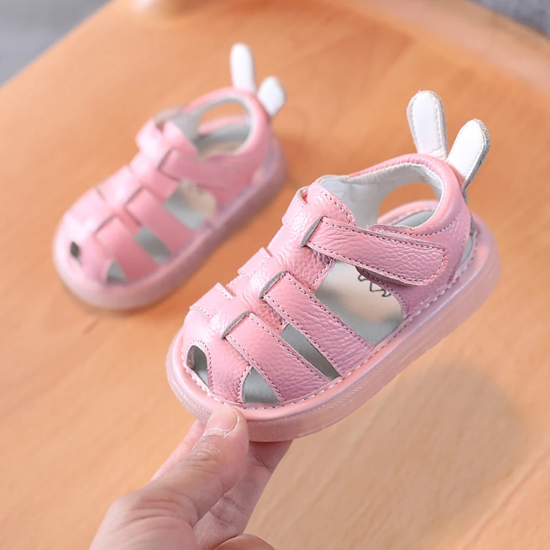 2022 Summer Toddler Infant Shoes Baby Girls Boys Leather Sandals Soft Bottom Non-slip Cartoon Kids Children Casual Beach Sandals