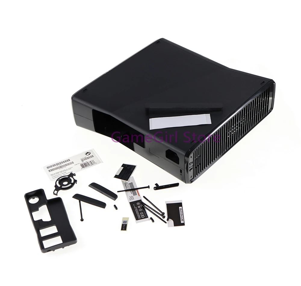 Фото 1 комплект для XBOX 360 Slim, полный комплект, черный корпус, защитный чехол с винтами для консоли XBOX360 E №3