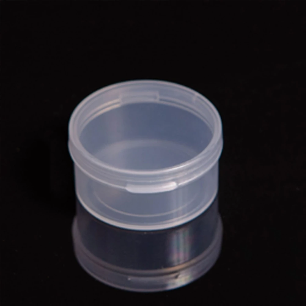 

1Pcs Clear Plastic Jewelry Bead Storage Box Small Round Container Jars Make Up Organizer Boxes