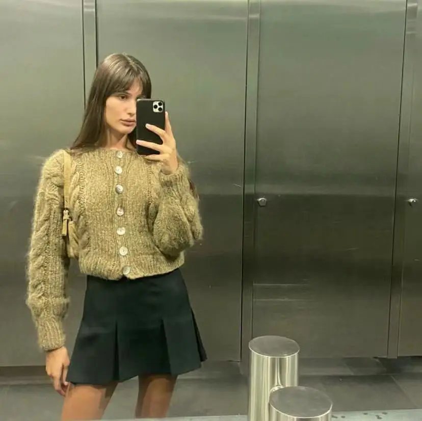 Новинка весна-осень 2024 модный темпераментный тонкий жареный вязаный кардиган