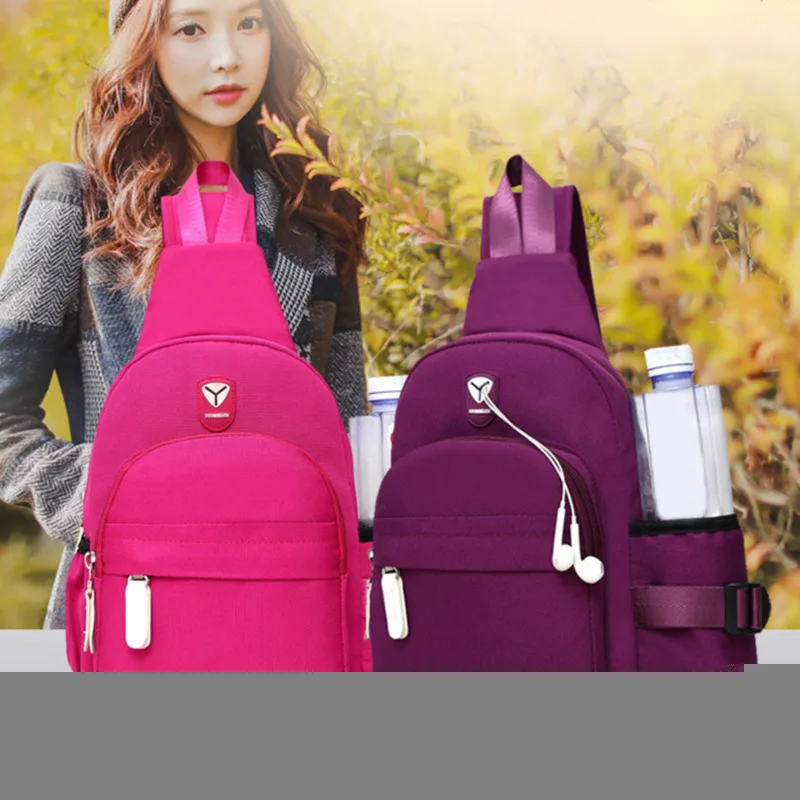 

Men Nylon Outdoor Sport Shoulder Small Bag Crossbody Chest Pack Backpack Canvas USB Charging Sports Crossbody Handbag