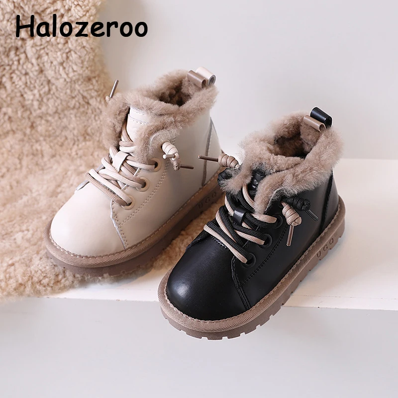 

Детские зимние ботинки из натуральной кожи, с мехом