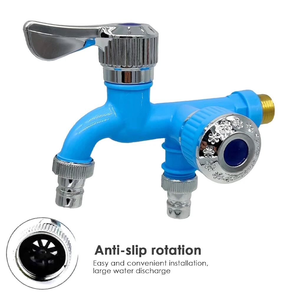 

Hardware Tool Universal Interface Faucet Double Outlet Dual Ontrol Water Tap Bathroom Basin Faucets Irrigation Fitting Connector