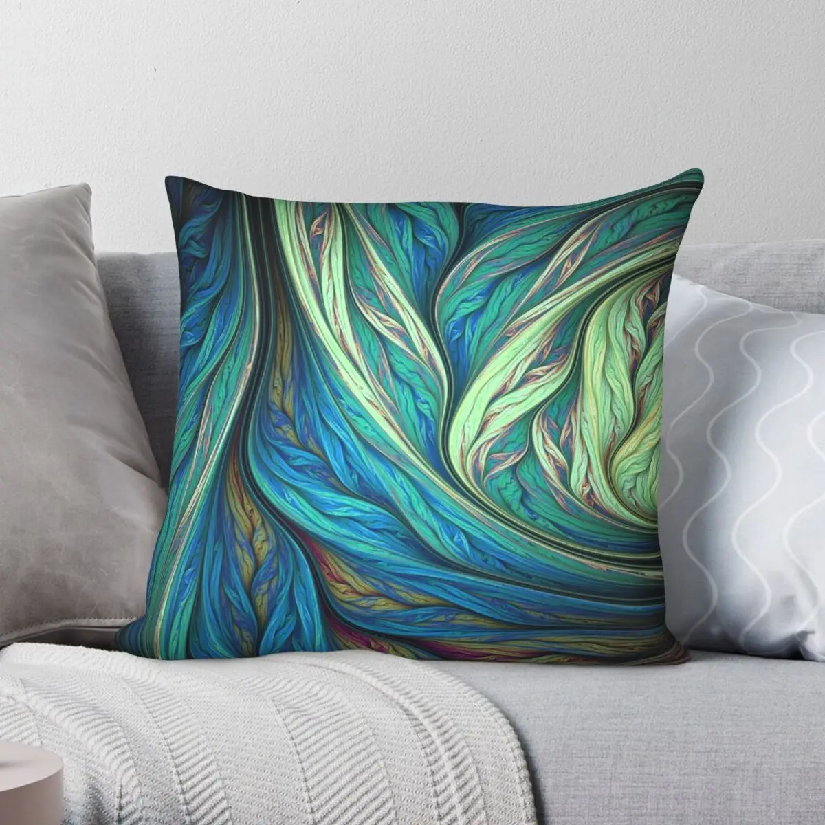 

Tropical Leaves Square Pillowcase Polyester Linen Velvet Printed Zip Decor Bed Cushion Cover