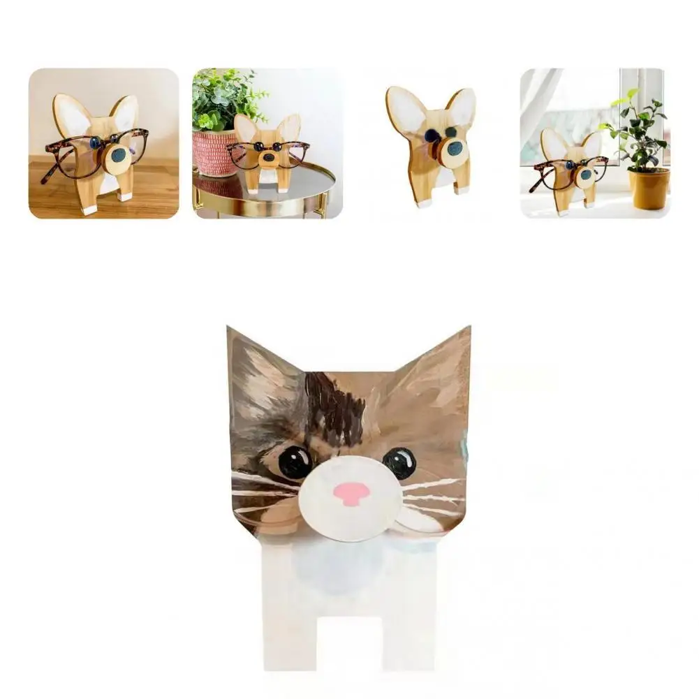 

Handcrafted Cartoon Creative Dog Cat Glasses Display Stand for Home