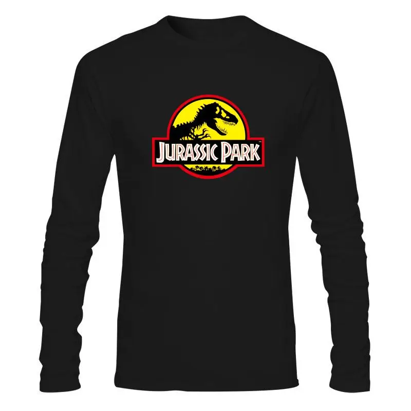 

Мужская одежда, новинка, желтый Парк Юрского периода, Мужская черная футболка на заказ, футболка