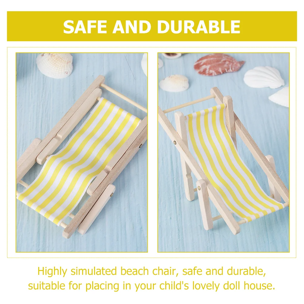 Миниатюрный пляжный стул и стол: 3 складных стула для газона складной деревянный