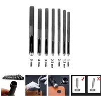 7pcslot 1mm 5mm sets hole puncher leather hole punch round steel leather craft hollow hole punch gaskets plastic rubber tools