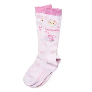 Cute Kawaii Sugarbunnies Socks for Girls Catoon Anime Bunny Long Socks Pink Kids Sock
