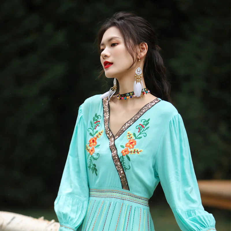 Ретро Этнические женские серьги Sle ретро гонконгские элегантные длинные