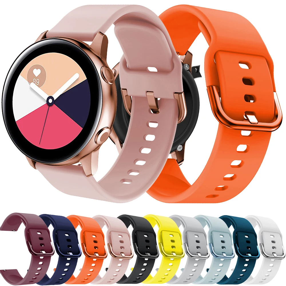 Ремешок силиконовый для Samsung Galaxy watch 4/4 Classic/46 мм/42 мм/3 браслет смарт-часов Gear s3 Active 2