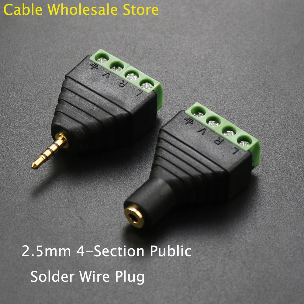 

1 Piece OF 2.5mm 4-Section Male Stepping Terminal Wiring Plug 4-Pin Audio Earphone Adapter Jack Stereo Stepper DIY