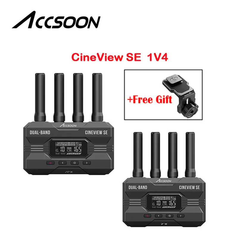 

Accsoon CineView SE 1TX 4RX Wireless HD Video Transmitter 1080P60 300M 1200FT 0.06s HDMI SDI Support 4 Devices Monitoring
