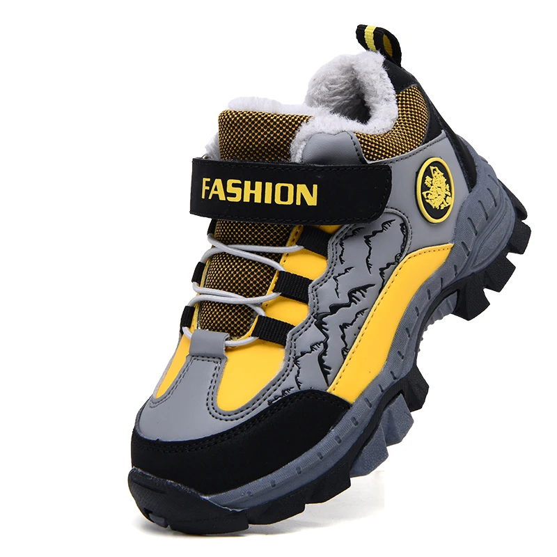 

Новинка 2023, теплые ботинки, Детские Модные походные кроссовки, зимние уличные снегоступы, Нескользящие Детские ботинки, походная обувь 898