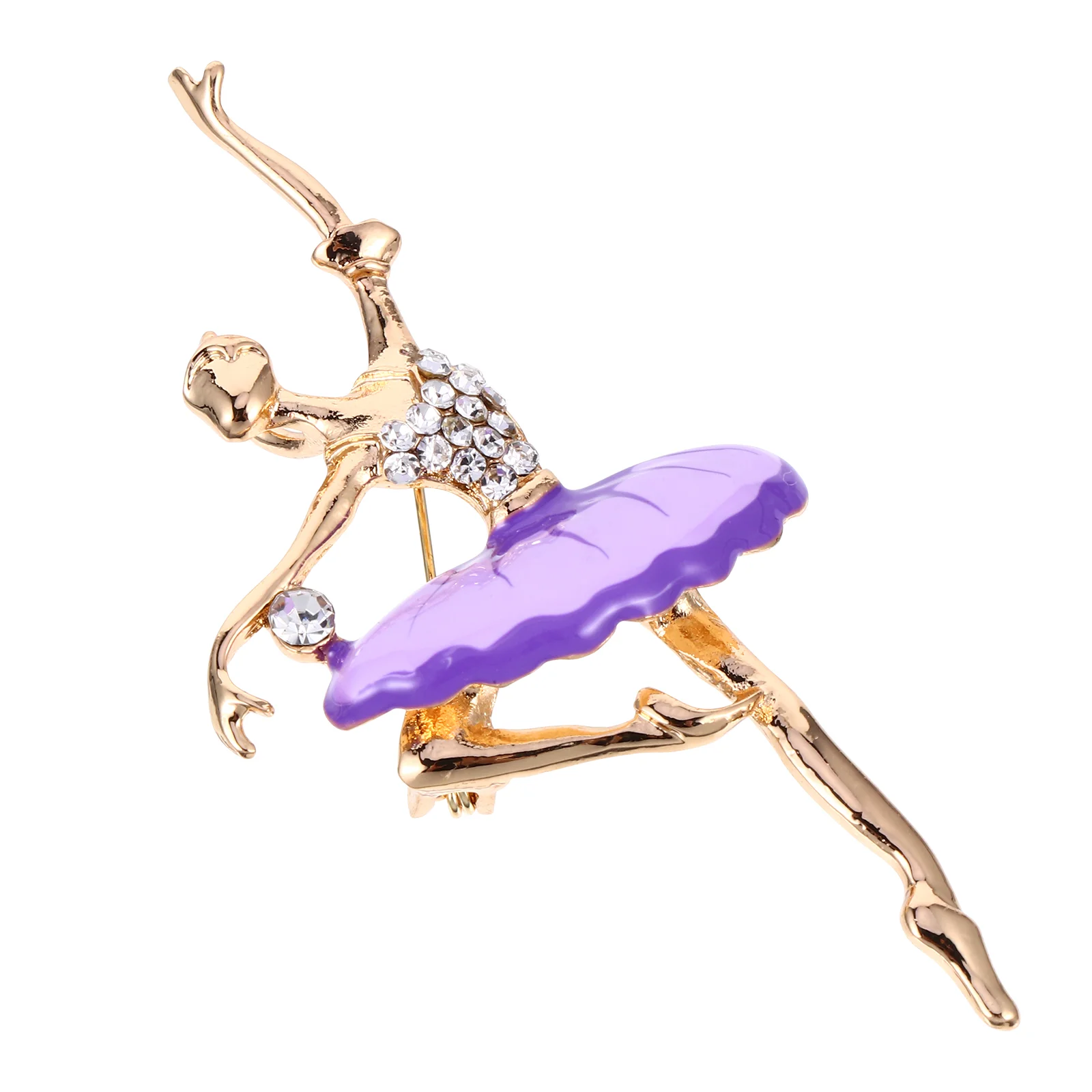 

Girl Brooch Alloy Rhinestone Inlaid Ballet Shaped Pin Breastpin Clothing Accessories
