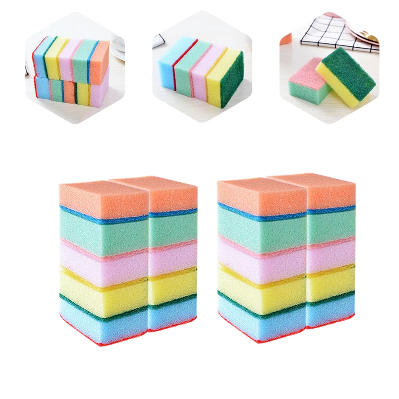 

10/20/30Pcs Kitchen Cleaning Sponges Brushes Dish Bowl Cleaner Pot Pan Scouring Pad Washing Towel Wiping Rags Cleaning Tools