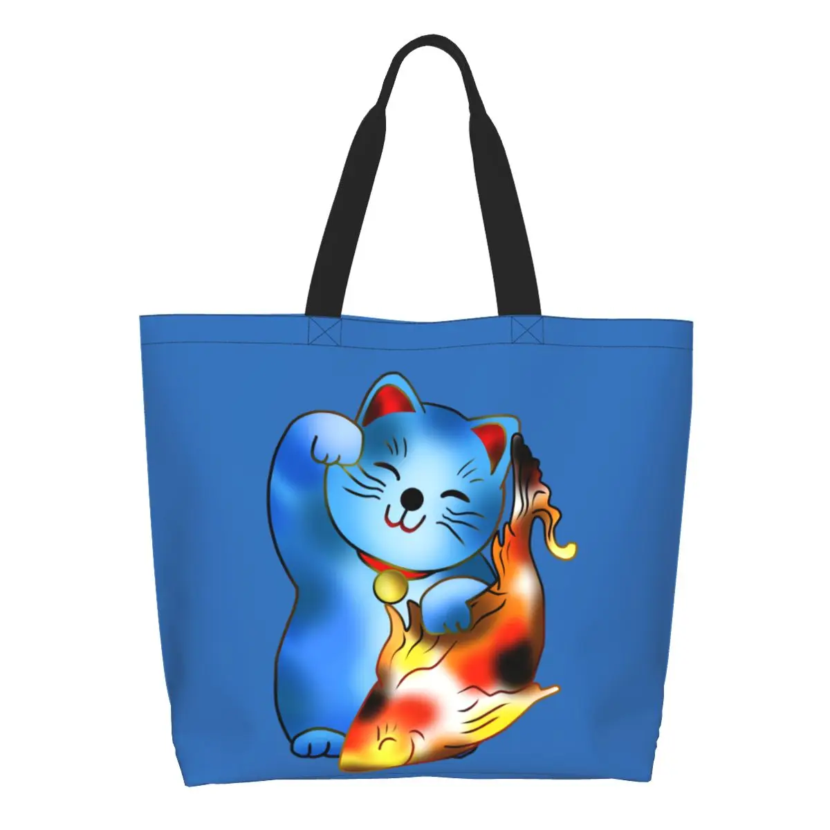 Холщовая Сумка для покупок с рыбками большой вместимости